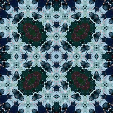 Seamless abstract square pattern. Watercolor and alcohol ink. Author's patter Foto stock