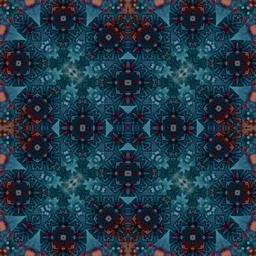 Seamless abstract square pattern. Watercolor and alcohol ink. Author's patter Foto stock