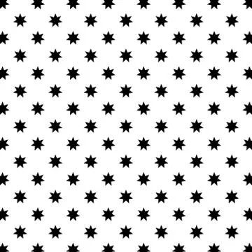 Seamless abstract Star Black pattern on white background, Vector illustration Stock Illustration