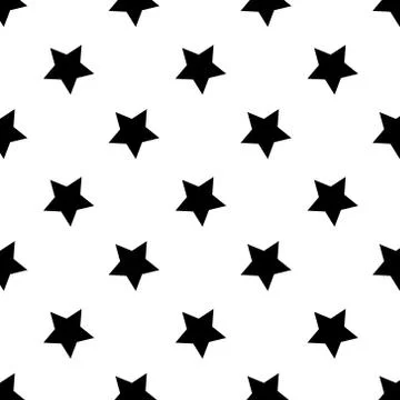 Seamless abstract Star Black pattern on white background, Vector illustration Illustrazione stock