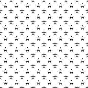 Seamless abstract Star Black pattern on white background, Vector illustration イラスト素材