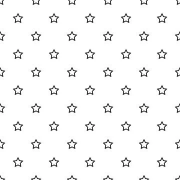 Seamless abstract Star Black pattern on white background, Vector illustration Stock Illustration