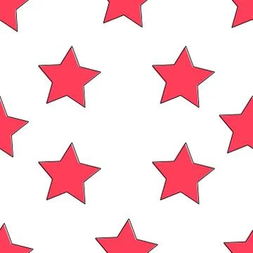 Seamless abstract Star pink pattern on white background, Vector illustration 스톡 일러스트