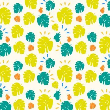 Seamless Abstract Summer Pattern Background Design Featuring Organic Shapes.. Stock Illustration