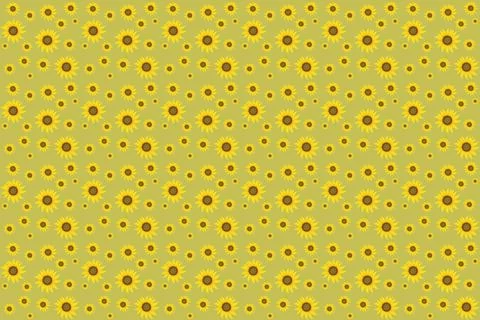 Seamless abstract sunflower pattern background Stock Illustration