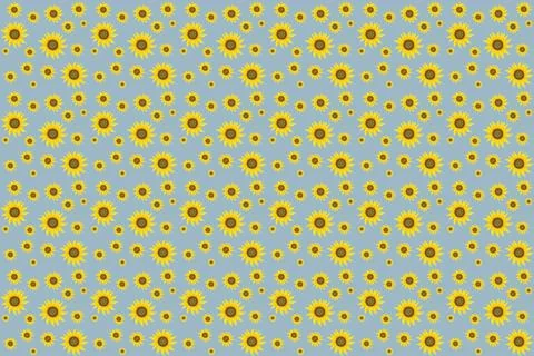 Seamless abstract sunflower pattern background Stock Illustration