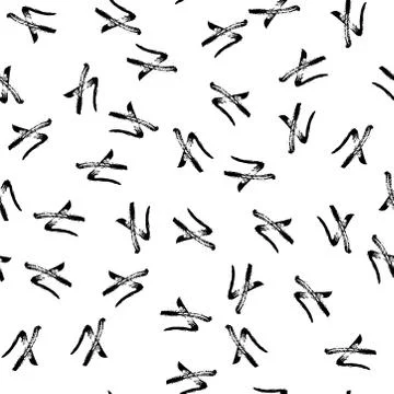 Seamless abstract symbol vector pattern on transparent background. Stock Illustration