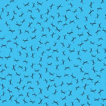 Seamless abstract symbol vector pattern on sky blue background. Stock Illustration