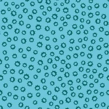 Seamless abstract symbol vector pattern on blue background. Stock Illustration