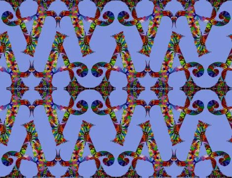 Seamless abstract symmetrical pattern. Created on the basis of drawing Stock Illustration