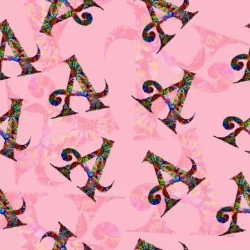 Seamless abstract symmetrical pattern. Created on the basis of drawing Stock Illustration