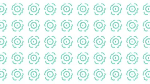 Seamless Abstract Teal Circular Pattern on White Background for Textile and.. Illustrazione stock