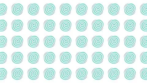 Seamless Abstract Teal Spiral Pattern on White Background for Minimalist Gr.. Stock Illustration