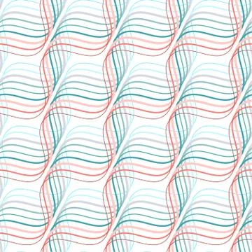 Seamless abstract textile waves vector pattern. 스톡 일러스트