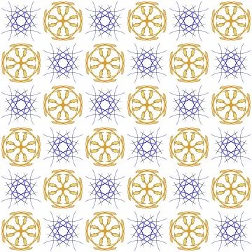 Seamless abstract texture fractal contrast blue orange in two patterns on whi Stock Illustration