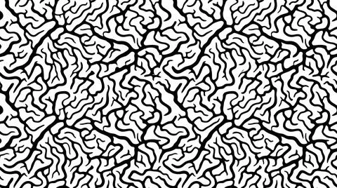 Seamless abstract texture of thick black squiggles on a white background, o.. Stock Illustration