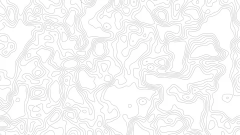 Seamless abstract topographic map background with fine gray contour lines on a c Stock Footage 306382524