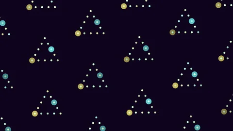 Seamless abstract triangle dot pattern animation on dark background for tech Stock Footage 334139470