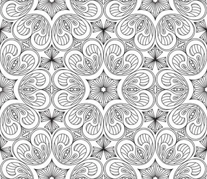 Seamless Abstract Tribal Pattern. Hand Drawn Ethnic Texture. Vector Illustrat Stock Illustration