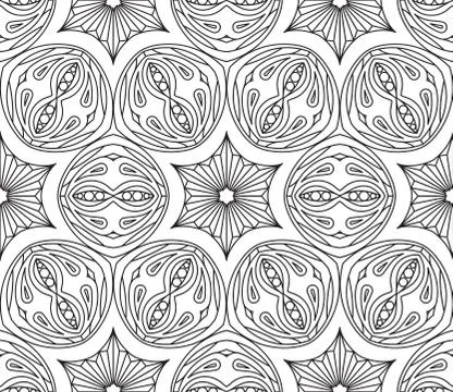 Seamless Abstract Tribal Pattern. Hand Drawn Ethnic Texture. Vector Illustrat 스톡 일러스트