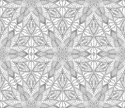 Seamless Abstract Tribal Pattern. Hand Drawn Ethnic Texture. Vector Illustrat Stock Illustration