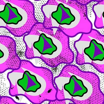 Seamless abstract unusual pattern with hand drawn unique shapes Stock Illustration