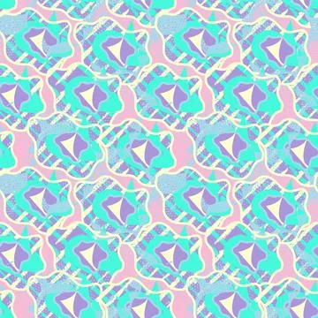 Seamless abstract unusual pattern with hand drawn unique shapes Illustrazione stock