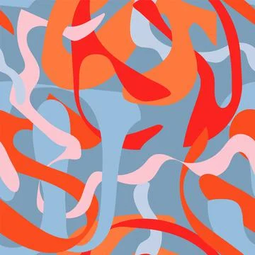 Seamless abstract urban colorful pattern with hand drawn wave shapes  Stock Illustration