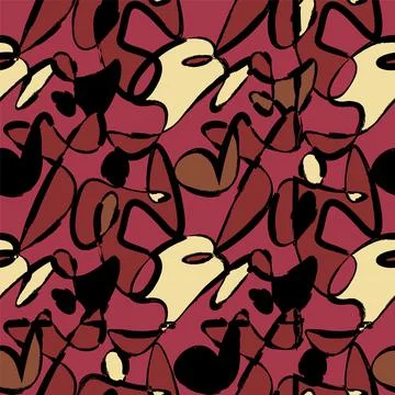 Seamless abstract urban pattern with chaotic wave shapes and grunge lines Stock Illustration