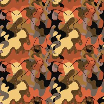 Seamless abstract urban pattern with chaotic wave shapes and grunge lines Stock Illustration