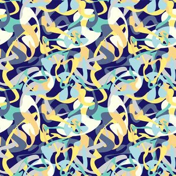 Seamless abstract urban pattern with creative vector wave shapes Stock Illustration