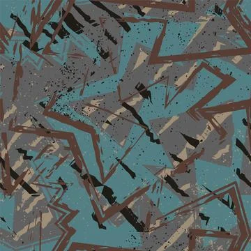 Seamless abstract urban pattern with curved geometry elementsand grunge curved l Stock Illustration