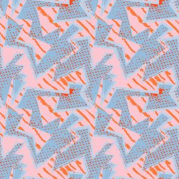 Seamless abstract urban pattern with curved geometry elementsand grunge curved l Stock Illustration