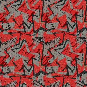 Seamless abstract urban pattern with curved geometry elementsand grunge curved l Stock-Illustration