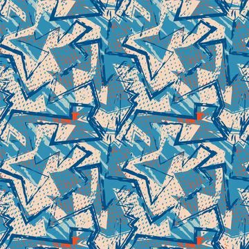 Seamless abstract urban pattern with curved geometry elementsand grunge curved l Stock-Illustration