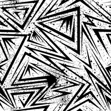 Seamless abstract urban pattern with curved geometry elements Stock Illustration