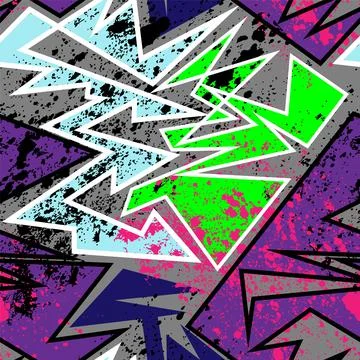 Seamless abstract urban pattern with curved geometry elemenets Stock Illustration