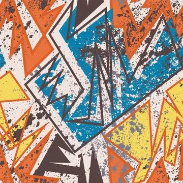 Seamless abstract urban pattern with curved geometry elemenets Stock Illustration