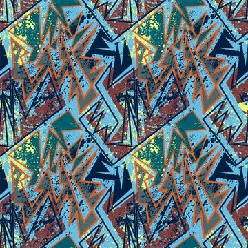 Seamless abstract urban pattern with curved geometry elemenets Stock-Illustration