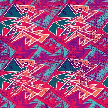 Seamless abstract urban pattern with curved geometry elemenets Stock-Illustration