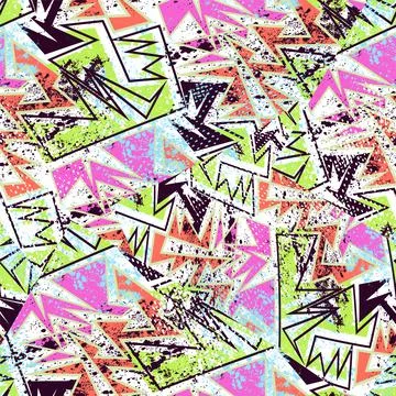 Seamless abstract urban pattern with curved geometry elemenets Illustrazione stock