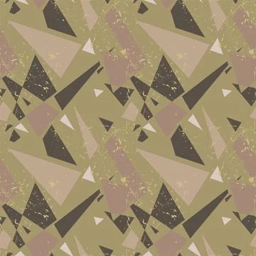 Seamless abstract urban pattern with grunge spots and geometry triangle curved e Stock Illustration