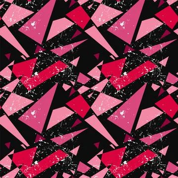 Seamless abstract urban pattern with grunge spots and geometry triangle curved e Stock-Illustration