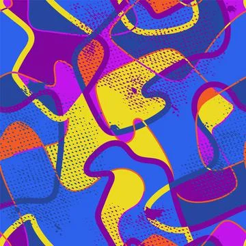 Seamless abstract vector backdrop  with colorful unique geometry pattern  Illustrazione stock