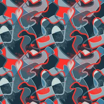 Seamless abstract vector backdrop  with colorful unique geometry pattern  Illustrazione stock