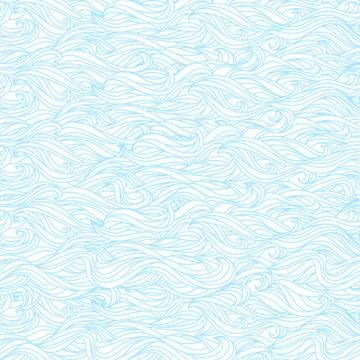 Seamless Abstract Vector Light Blue White Color Hand-drawn Patte Stock Illustration