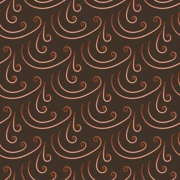 Seamless abstract vector pattern with linear ornament on a brown background Illustrazione stock