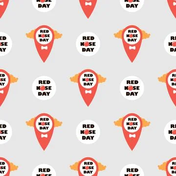 Seamless abstract vector pattern Red nose day Stock Illustration