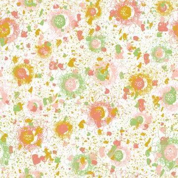 Seamless abstract vector pattern with scattered shapes and lines 스톡 일러스트