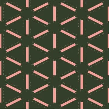 Seamless abstract vector pattern with thick pink lines on a dark background Stock Illustration